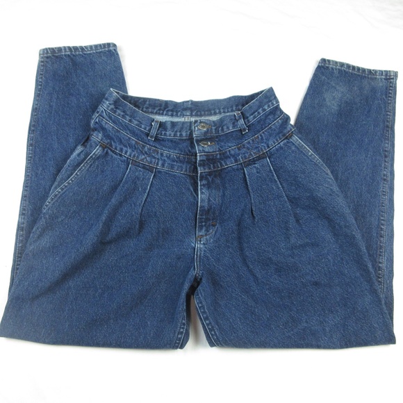 Vintage 1990's Lee Western Cowgirl Jeans, Sz M Medium L Large Dark Denim Wash - Picture 1 of 6